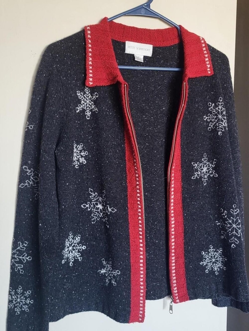 Vintage Lambswool Snowflake Cardigan